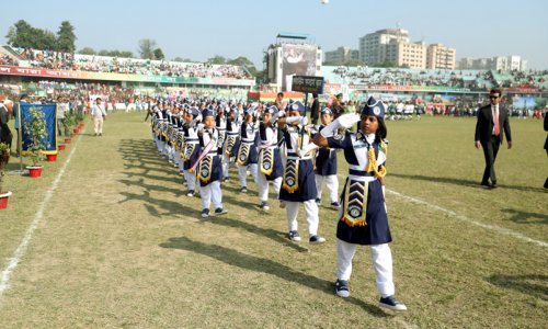 Girl Quantas in the Parade of Independence Day, 2017 in Chittagong, for the First Time