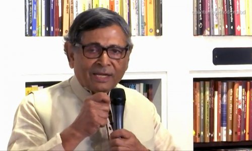 Educationist & Founder of ‘biswa Shahitya Kendro’ (World Literature Center) Professor Abdullah Abu Sayeed Is at Group Seesion Between Writers & Readers— Live like Its worth Living